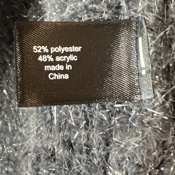 Lane‎ Bryant Eye Lash Glitter Cardigan Sweater Women 10/12 Gray Open Front EUC - Picture 6 of 9